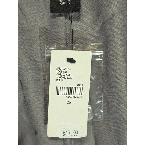 Bryant Gray Womens Pinstripe Linen Blend Crop Pants Plus Size 26 NWT - Picture 5 of 11